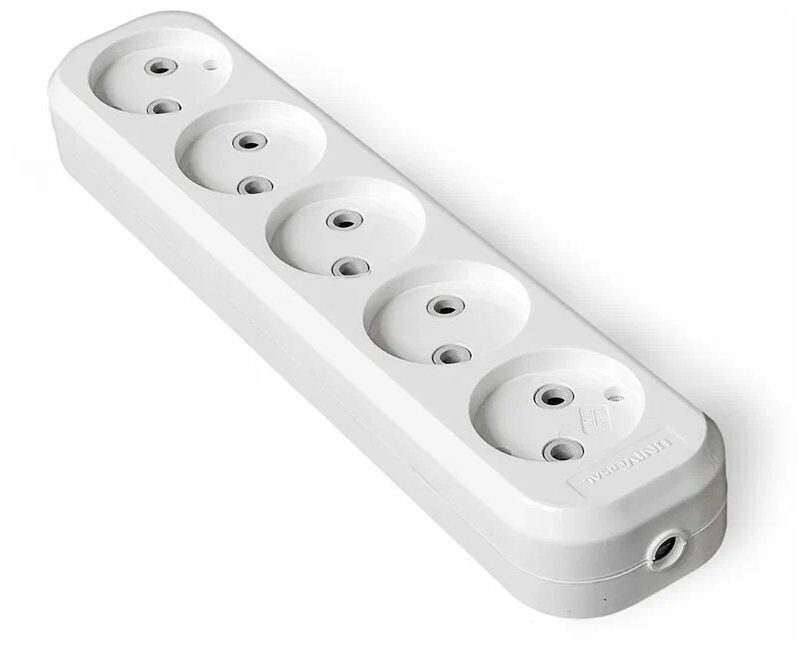 Колодка удлинителя 5 гн. б/з АБС- пластик UNIVersal (1/60)