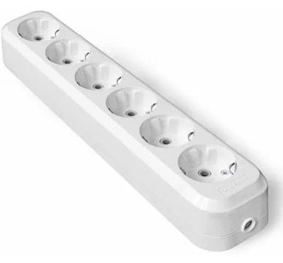 Колодка удлинителя 6 гн. б/з АБС- пластик UNIVersal (1/60)