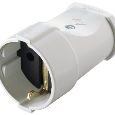 Штепсель 1 гн б/з бел. Makel (1/50/200)