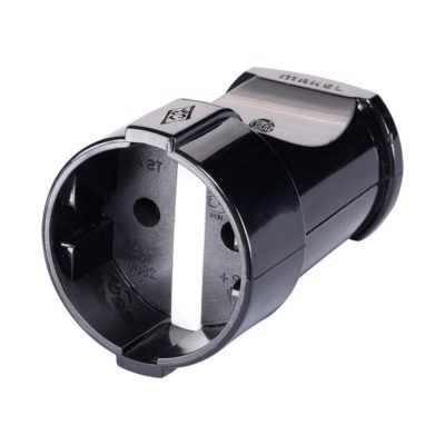 Штепсель 1 гн б/з черн. Makel (1/50/200)