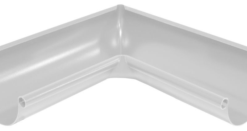 Угловой жёлоб внутренний Ф-125/90гр (RAL-9003) РЕ БЕЛЫЙ