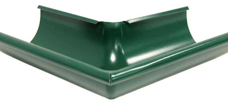Угловой жёлоб внешний Ф-125/90гр (RAL-6005) РЕ ЗЕЛЕНЫЙ