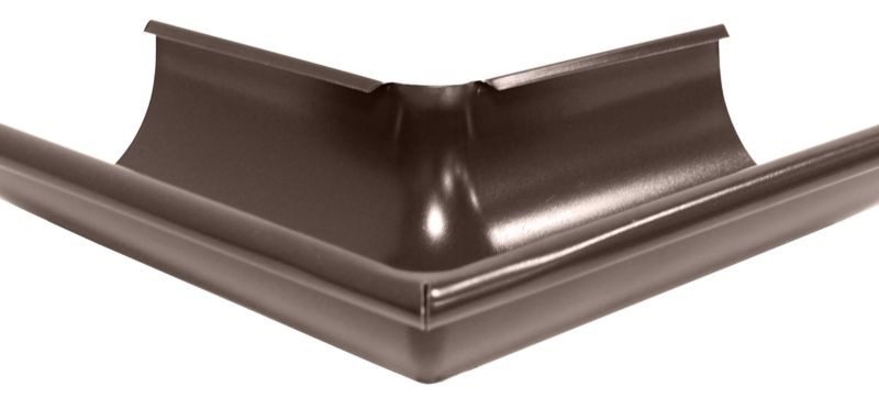 Угловой жёлоб внешний Ф-125/90гр (RAL-8017) РЕ КОРИЧ