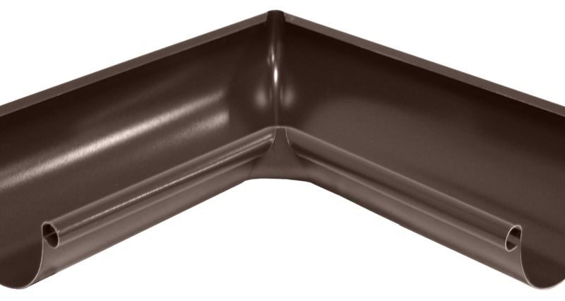 Угловой жёлоб внутренний Ф-125/90гр (RAL-8017) РЕ КОРИЧ