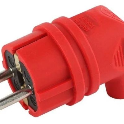 Вилка 90 град. каучук красна ЭРА V9-RED ip44