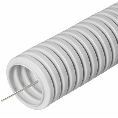 Труба гофрированная с зондом 16 мм серая (бухта 100 м)