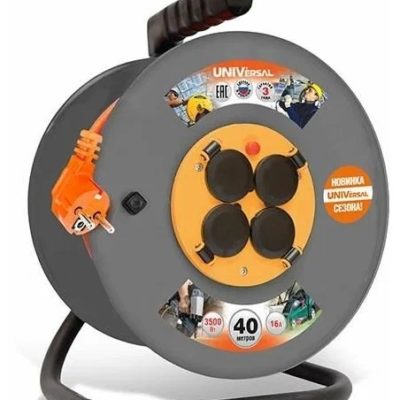 Удлинитель на метал.катушке с/з 4*40 м ПВС 3*1