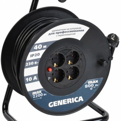 У10-304-40м Удлинитель на кабельной катушке со шторками 40 м(ПВС 3*1)