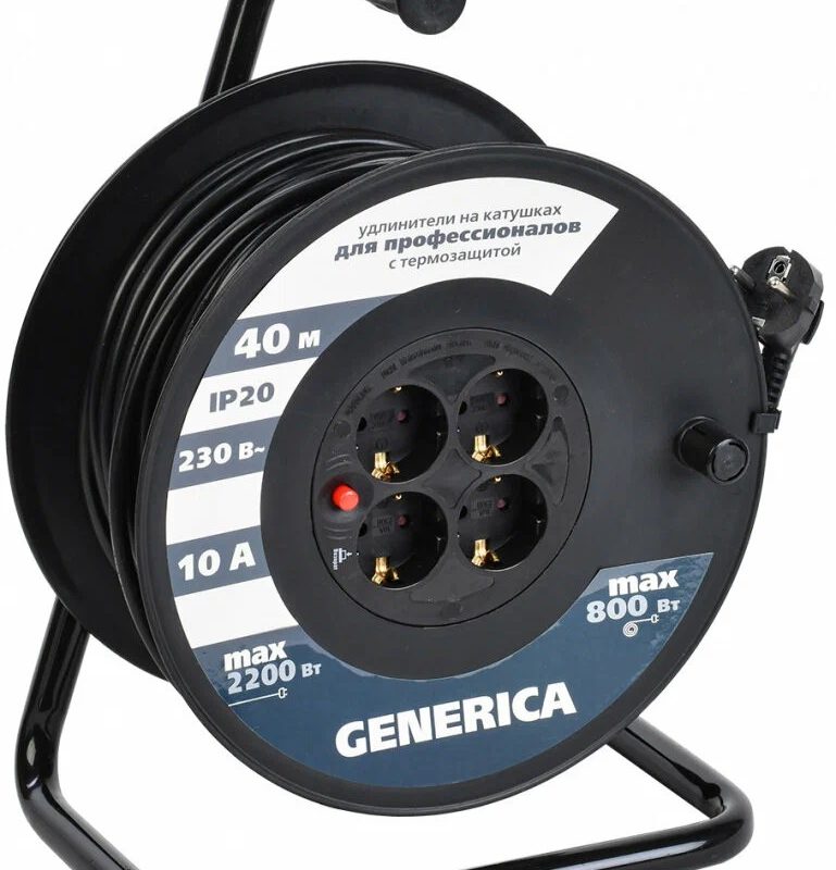 У10-304-40м Удлинитель на кабельной катушке со шторками 40 м(ПВС 3*1)