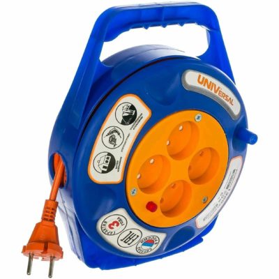 У6-251-15м Удлинитель на кабельной катушке 4гн. со шторками 15 м (ПВС2*0