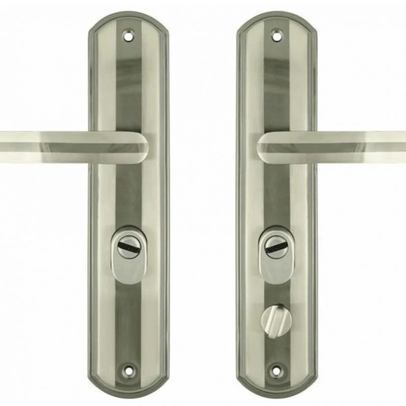 Ручка дверная на планке 300-68 мм левая мат.никель