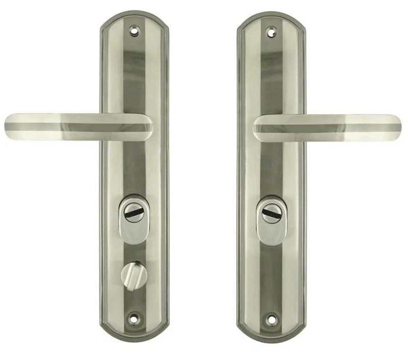 Ручка дверная на планке 300-68 мм правая мат.никель