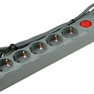 Сетевой фильтр 5*3 м с з/к серый