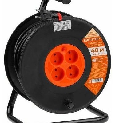 Удлинитель на катушке б/з 40 м (ПВС 2*1