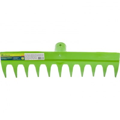 Грабли пластик. 380 мм 11 прямых зубьев усиленны с черенком //Сибртех