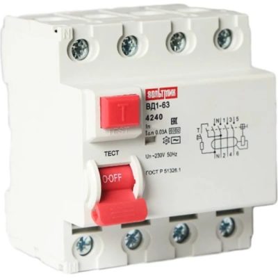 Выключатель диф.тока (УЗО) 4Р 25А тип АС  SE 9