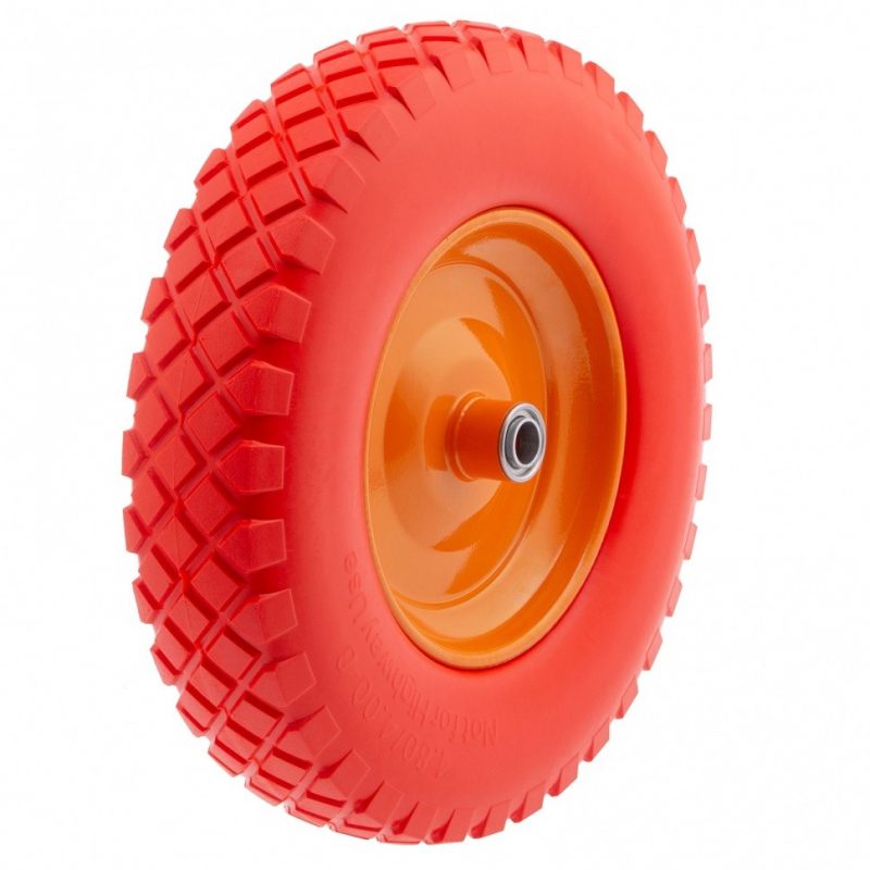 Колесо полиуретан 4.80-8 длина оси 90мм Подшипник 20мм