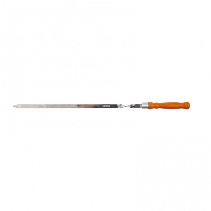 Шампур плоский 620*14*2мм с дерев.рукояткой