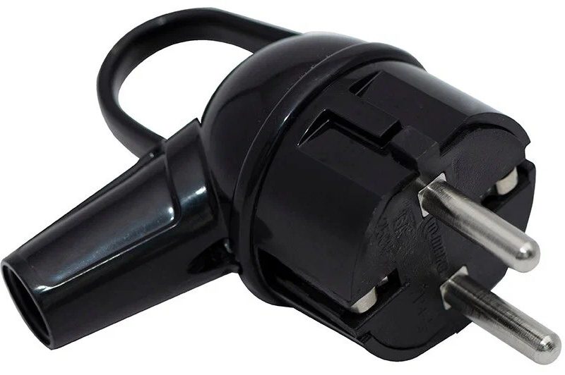 Вилка с/з угловая с ушком черная