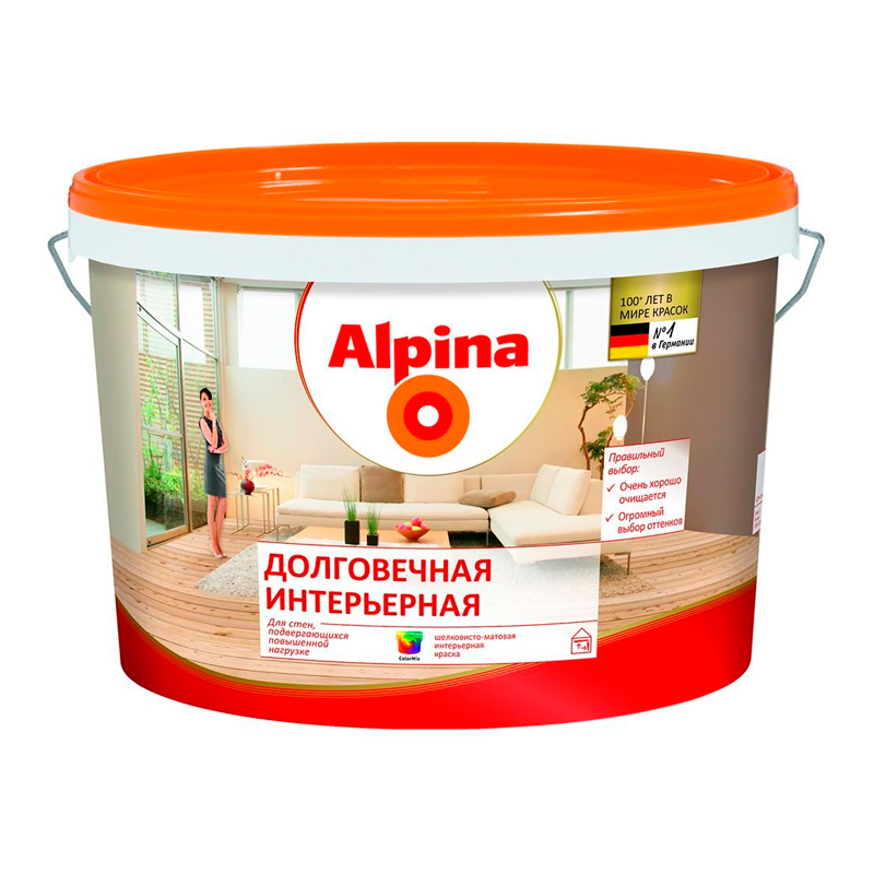 s00242131 Краска интерьерная, долговечная ALPINA База 3 9,4 Л — изображение 1