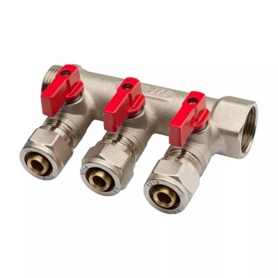 Коллектор 3/4"*1/2"/16ц-3вых/кр.+син.ручка