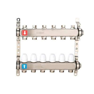 G428.8 Коллектор регулир.с запорными клапанами 8 выходов*1"*3/4"
