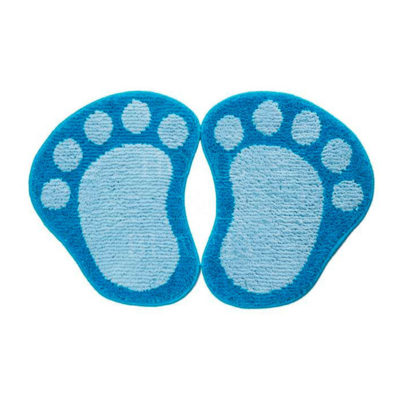 Коврик ЛАПКИ разделенные 50*80 голубой