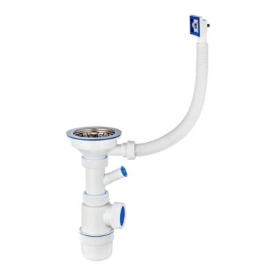 Сифон "Элит"С нержав. чаш. д.112 отвод для СМ и переливом (3 1/2"-40) 30986176