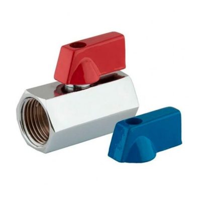 Кран МИНИ  В/Р 1/2 красная+синяя ручка