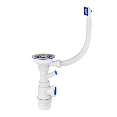 Сифон "Элит" д/ ванны плоский с вып. 1 1/2*40 и переливом с гибкой трубой 40/50(Е055)