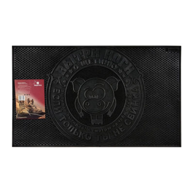 Коврик придверный 35*60 см черный "Свинка"