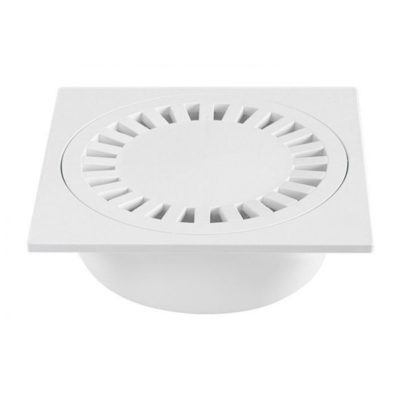 Трап канал. д.50 прямой 150*150 белый