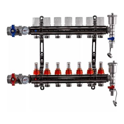 Коллекторная группа с расходомером 1" 7 ходов