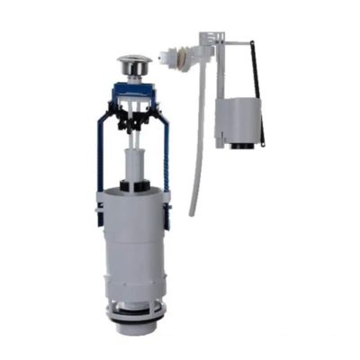 АБ.77.56.14.3 Арматура для бачка сливная/наливная бок.подключ. кнопка хром 2 реж.