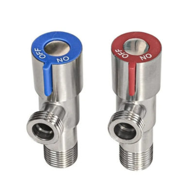 Комплект угловых кранов RM сталь 1/2*1/1 НР-НР керам. кран-букса