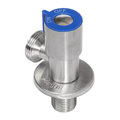 Кран угловой RM сталь 1/2*3/4 НР-НР керам. кран-букса