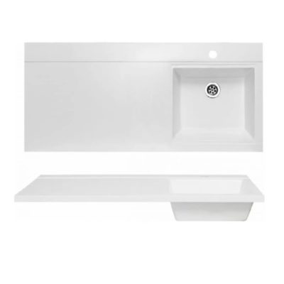 Умывальник "ГАММА 105 лайт" левое крыло белый(крон-н в компл)