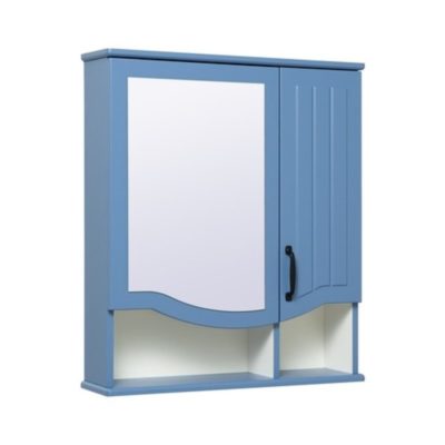 Шкаф зеркальный навесной "Марсель 65" синий правый