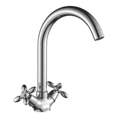 DR53028  СМЕСИТЕЛЬ ДЛЯ КУХНИ ДВУХВЕНТИЛЬН. ПОВОРОТ.ИЗЛИВ  DECOROOM