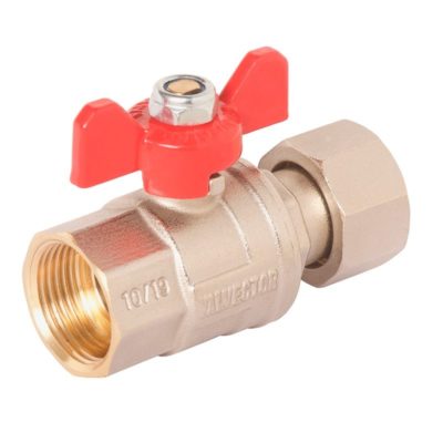 Кран шаровый прямой 1/2" с накидной гайкой бабочка г/ш