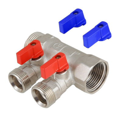 Коллектор с отсекающ кран 3/4 *2 вых 1/2 нар.