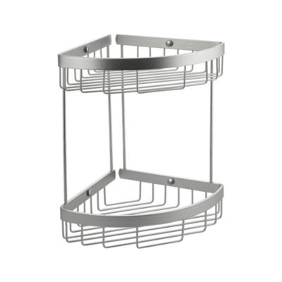 48991-2 Полка полим.покрытие угловая 2-ярусная 1 борт овал с крючками