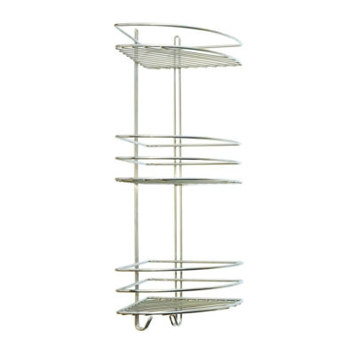 48991-3 Полка полимерн.покрытие угловая 3-х ярусная 1 борт овал с крючками