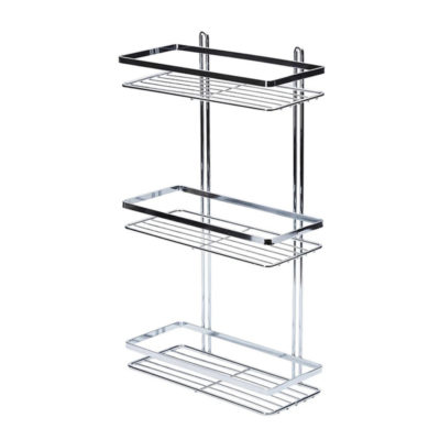 Полка прямая 3-х ярусная 1 борт с крючками