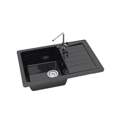 Мойка глянцевая ЭНДИ черная 740*490*210 гранит