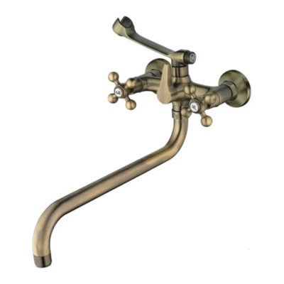 MN2619-4 Смеситель д/ванны длинный излив под бронзу