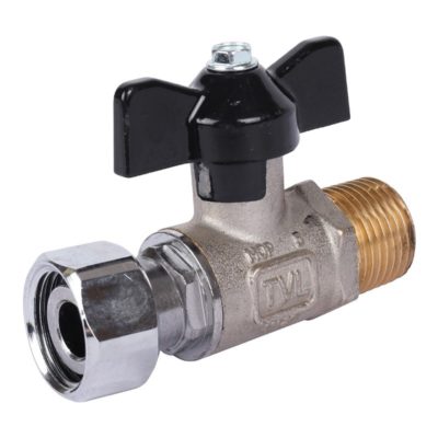 Кран шаровый STOUT 1/2" В бабочка с накидной гайкой