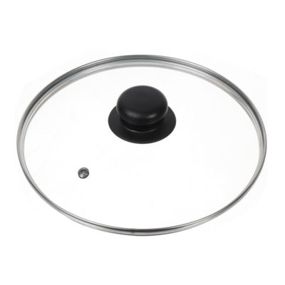 Крышка стеклянная DANIKS 22СМ С МЕТАЛИЧЕСКИМ ОБОДОМ ПЛАСТ. КНОПКА