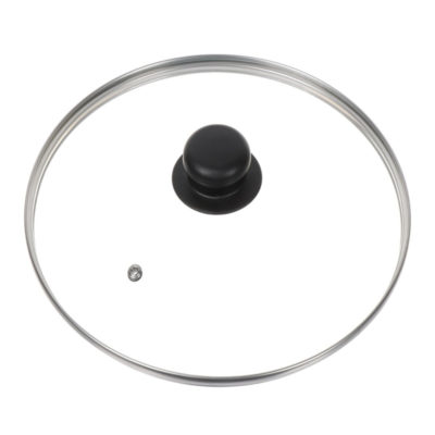 Крышка стекло DANIKS 26см с метал.обод.пласт. кнопка