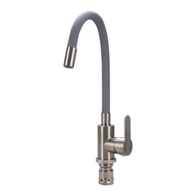 MN7180-3 Смеситель для кухни гибкий излив серый/сатин